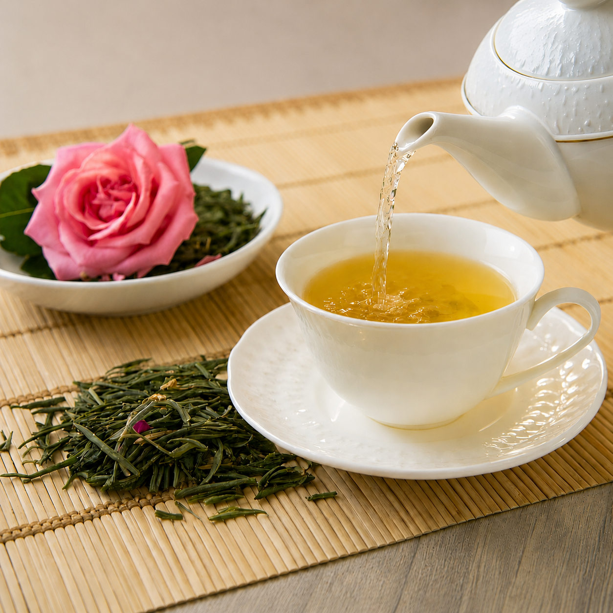Japanese Sencha Green Tea with Rose