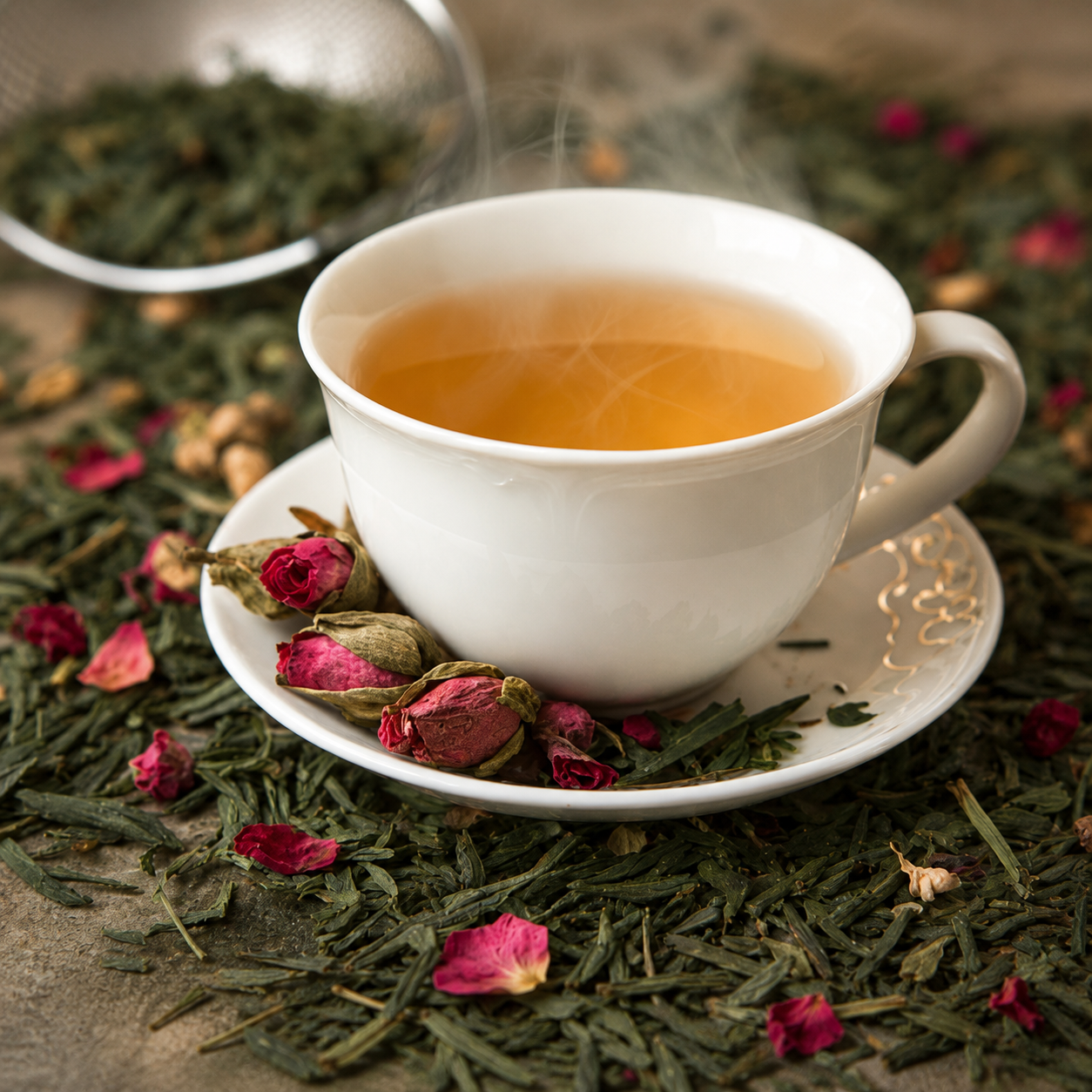Japanese Sencha Green Tea with Rose