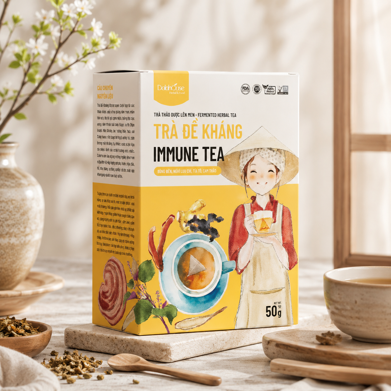 Immune Support Herbal Tea 50g | Organic Fermented Tea for Immunity & Daily Wellness