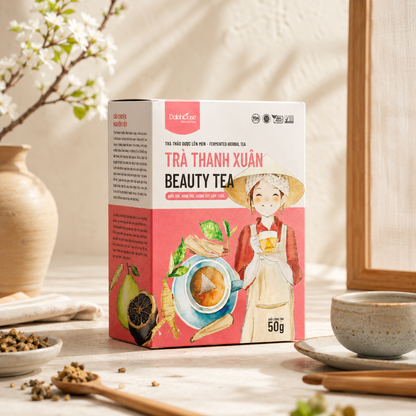 Beauty Glow Herbal Tea 50g | Organic Fermented Tea for Skin Radiance