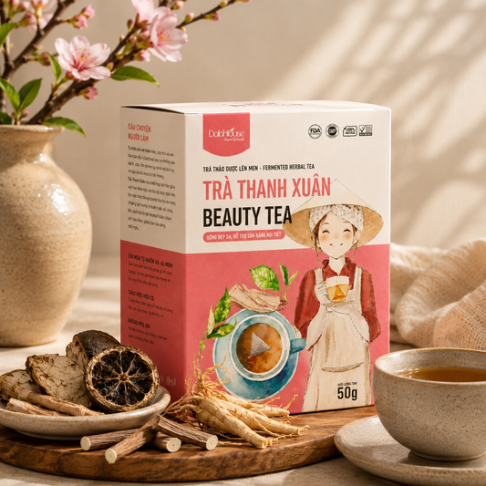 Beauty Glow Herbal Tea 50g | Organic Fermented Tea for Skin Radiance